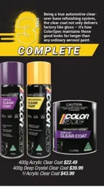SuperCheap Auto Color Spec 400g Acrylic Clear Coat offer