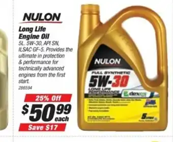 SuperCheap Auto Nulon Long Life Engine Oil offer