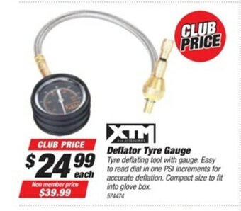 SuperCheap Auto XTM Deflator Tyre Gauge offer