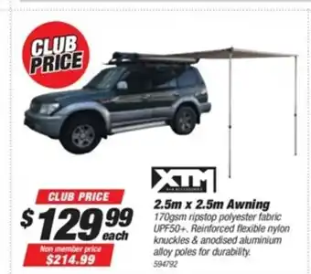 SuperCheap Auto XTM 2.5m x 2.5m Awning offer