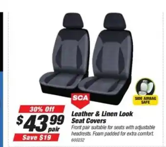 SuperCheap Auto SCA Leather & Linen Look Seat Covers offer