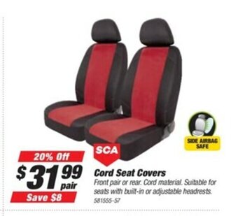 SuperCheap Auto SCA Cord Seat Covers offer