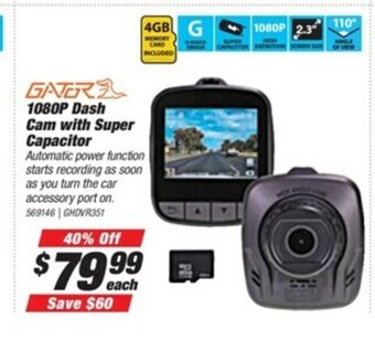 SuperCheap Auto Gator 1080P Dash Cam with Super Capacitor offer