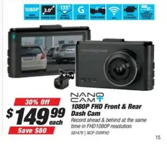 SuperCheap Auto Nano Cam 1080P FHD Front & Rear Dash Cam offer