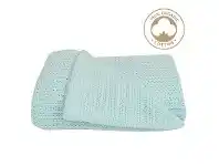 Baby Bunting Living Textiles Cot Organic Cellular Blanket Aqua offer
