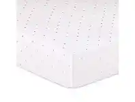 Baby Bunting 4Baby Jersey Metallic Cot Fitted Sheet Silver & White Dots offer