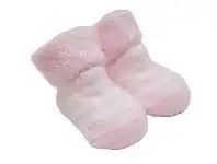 Baby Bunting Playette Chenille Bootie Girls Pink 0-3M 2 Pack offer