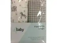 Baby Bunting 4Baby Flannel Wrap Gingham/Savanna 2 Pack offer