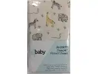 Baby Bunting 4Baby Flannel Bedside Sleeper Fitted Sheet Savanna 2 Pack offer
