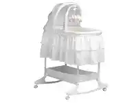 Baby Bunting Childcare Chloe Rocking Bassinet Double Skirt White offer
