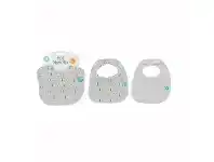 Baby Bunting All4Ella Velcro Roll Neck Bib Grey Penguin 2 Pack offer