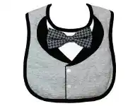 Baby Bunting Frenchie Tuxedo Bib Grey offer