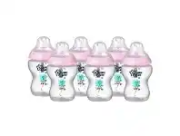 Tommee Tippee Closer To Nature Deco Bottle - 260ml - Girl - 6 Pack