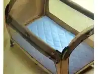 Baby Bunting Playette Travel Cot Quilted Sheet Blue offer