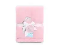 Baby Bunting 4Baby Fleece Blanket Pink Bunny Applique offer