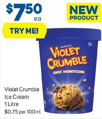 Foodland Violet Crumble Ice Cream 1 Litre offer