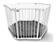 Baby Bunting 4Baby Noma Playpen Room Divider with Mat and Wall Fix White offer