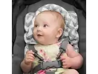 Baby Bunting Outlook Mini Liner With Head Support Grey Chevron offer