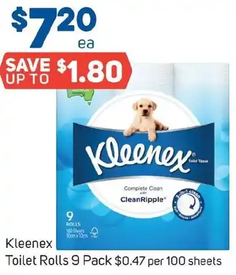 Foodland Kleenex Toilet Rolls 9 Pack offer