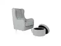 Baby Bunting Il Tutto Bambino Claudia Nursery Chair & Ottoman French Grey / White Legs offer