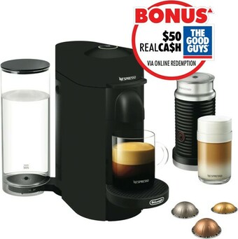 The Good Guys Nespresso Vertuo Plus Bundle - Matte Black offer