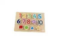 Baby Bunting ELC Wooden Puzzle Shape And Numbers offer