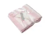 Baby Bunting Bilbi Stripe Sherpa Blanket Pink offer