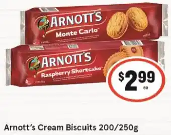 IGA Arnott's Cream Biscuits 200/250g offer