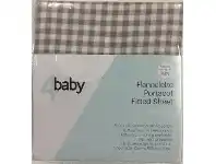Baby Bunting 4Baby Flannel Portacot Fitted Sheet Gingham offer
