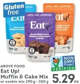 IGA ABOVE FOOD Eat Up! Muffin & Cake Mix or cookie mix 2590g-300g offer