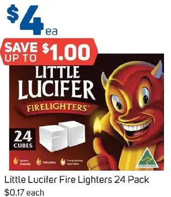 Foodland Little Lucifer Fire Lighters 24 Pack offer