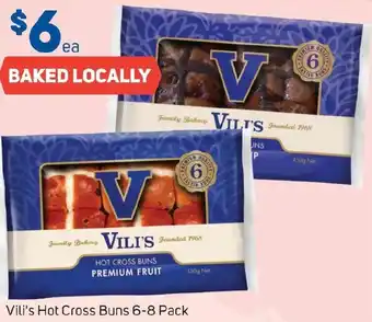 Foodland Vili's Hot Cross Buns 6-8 Pack offer