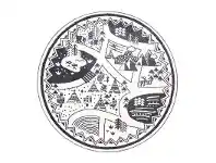 LivingStyles Piccolo Tribes Turkish Made Round Kids Rug, 133cm offer