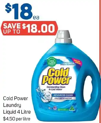 Foodland Cold Power Laundry Liquid 4 Litre offer