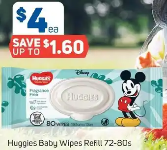 Foodland Huggies Baby Wipes Refill 72-80s offer