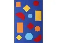 Shapes Kids Rug, 150x100cm, Blue