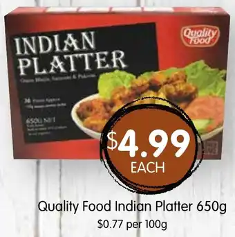 Spudshed Quality Food Indian Platter 650g offer