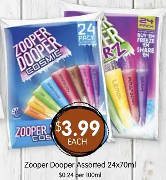 Spudshed Zooper Dooper Assorted 24x70ml offer