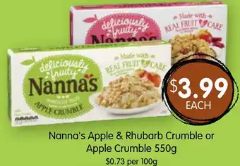 Spudshed Nanna's Apple & Rhubarb Crumble or Apple Crumble 550g offer