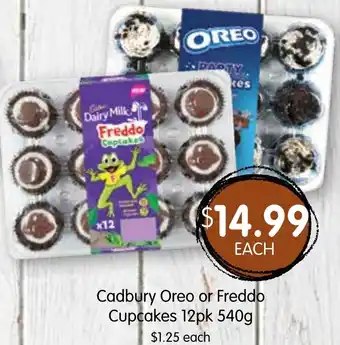 Spudshed Cadbury Oreo or Freddo Cupcakes 12pk 540g offer