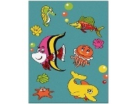 LivingStyles Harper Friendly Fishy Kids Rug, 80x150cm offer