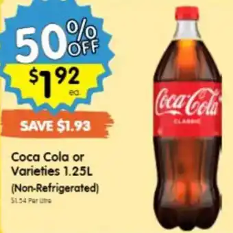 Spar Coca Cola or Varieties 1.25L offer