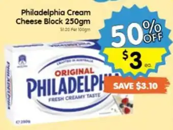 Spar Philadelphia Cream Cheese Block 250gm offer