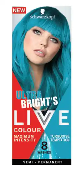 Direct Chemist Outlet Schwarzkopf live colour ultra brights turquoise temptation 75ml offer