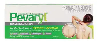 Pevaryl anti-fungal foaming solution foaming solution 3 sachets 10g