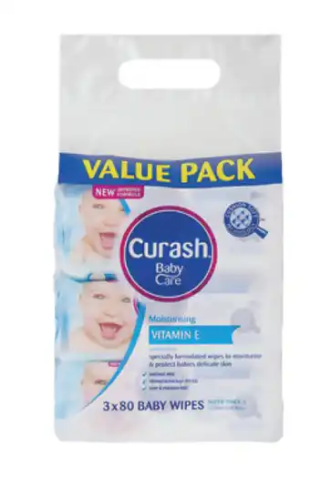 Curash vitamin e wipes 3 x 80 pack