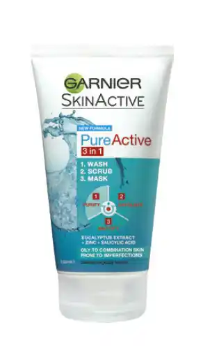 Direct Chemist Outlet Garnier skincare pure active 3 in1 clay wash scrub mask oily skin 50ml offer