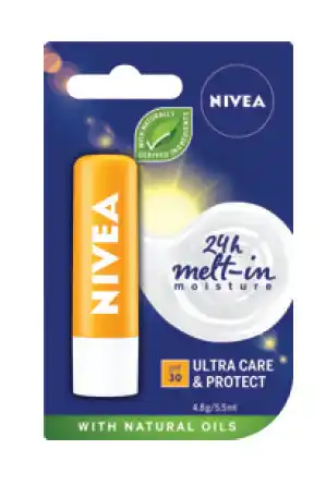 Direct Chemist Outlet Nivea lip balm ultra care and protect spf30 4.8g offer