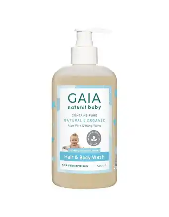 Direct Chemist Outlet Gaia natural baby hair & body wash 500ml offer
