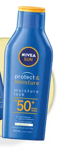 Nivea sun protect & moisture moisture lock spf50+ sunscreen lotion 400ml
